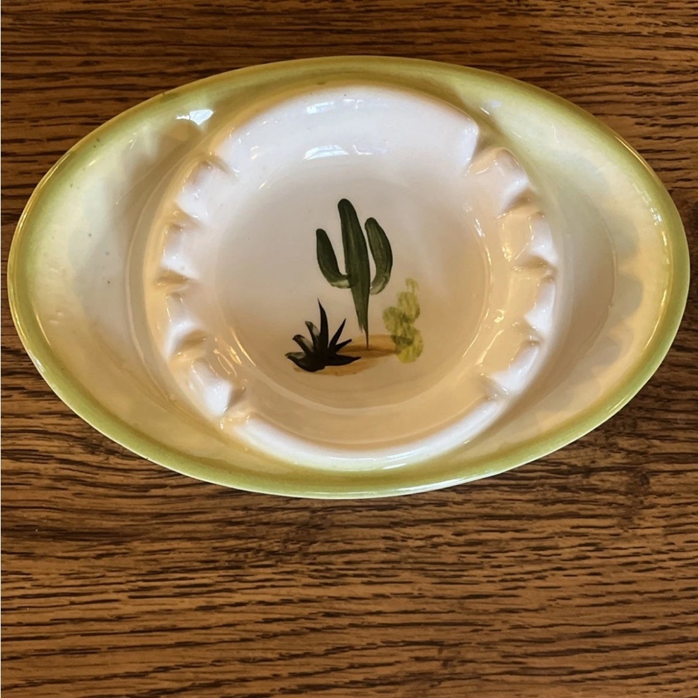 Vintage Peter’s Pottery Mesa Arizona Handcrafted Ashtray - Southwest Cactus